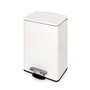 Emuca Contenedor de basura Recycle rectangular de 12 litros en blanco mate