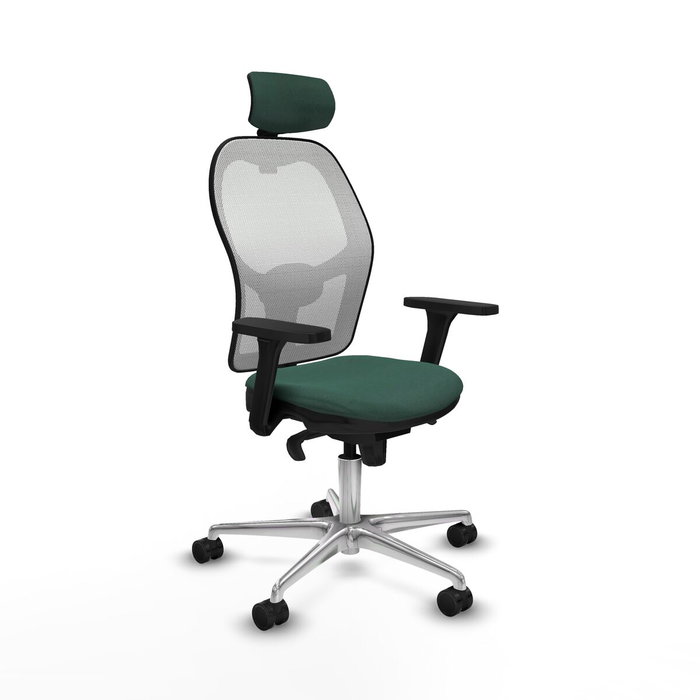 PIQUERAS Y CRESPO Silla de oficina Jorquera con mecanismo Sincro, Verde botella y Blanco PIQUERAS Y CRESPO Silla de oficina Jorquera con mecanismo Sincro, Verde botella y Blanco