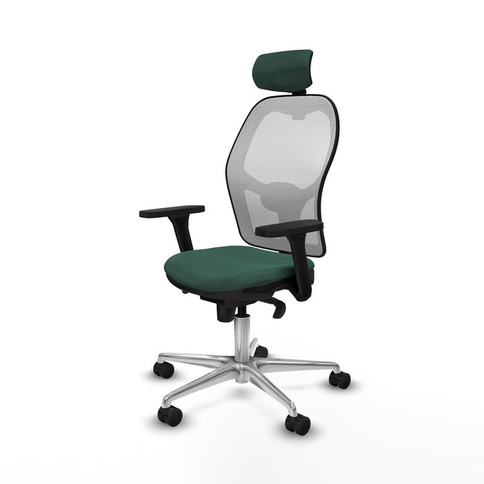 PIQUERAS Y CRESPO Silla de oficina Jorquera con mecanismo Sincro, Verde botella y Blanco PIQUERAS Y CRESPO Silla de oficina Jorquera con mecanismo Sincro, Verde botella y Blanco
