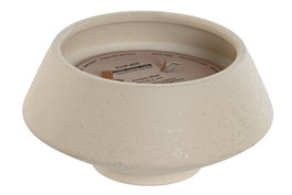 DKD Home Decor Vela de Gres Bambú Beige 18x18x9,5 cm