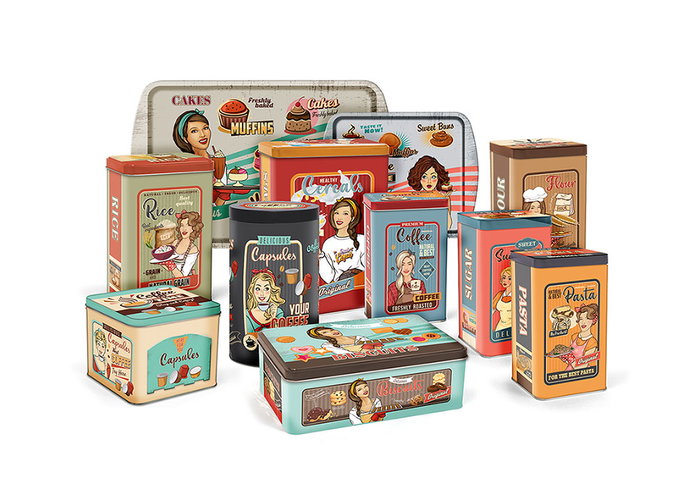 Quttin Bote Metal Cereales 18 cm x 10 cm x 25 cm (12 Unidades)