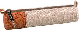 Portatodo Smaepp Soft S Redondo Lino Y Cuero Beige Y Marron