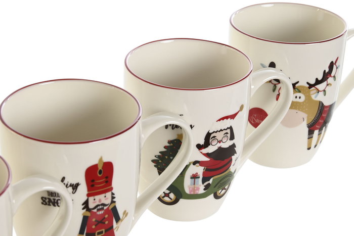DKD Home Decor Mug Navidad Fantasia 12 Unidades Rojo Verde Blanco 12x8x10,5 cm 340 ml Apto Microondas DKD Home Decor Mug Navidad Fantasia 12 Unidades Rojo Verde Blanco 12x8x10,5 cm 340 ml Apto Microondas