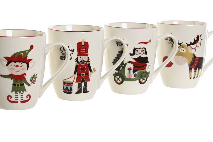 DKD Home Decor Mug Navidad Fantasia 12 Unidades Rojo Verde Blanco 12x8x10,5 cm 340 ml Apto Microondas DKD Home Decor Mug Navidad Fantasia 12 Unidades Rojo Verde Blanco 12x8x10,5 cm 340 ml Apto Microondas