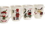 DKD Home Decor Mug Navidad Fantasia 12 Unidades Rojo Verde Blanco 12x8x10,5 cm 340 ml Apto Microondas