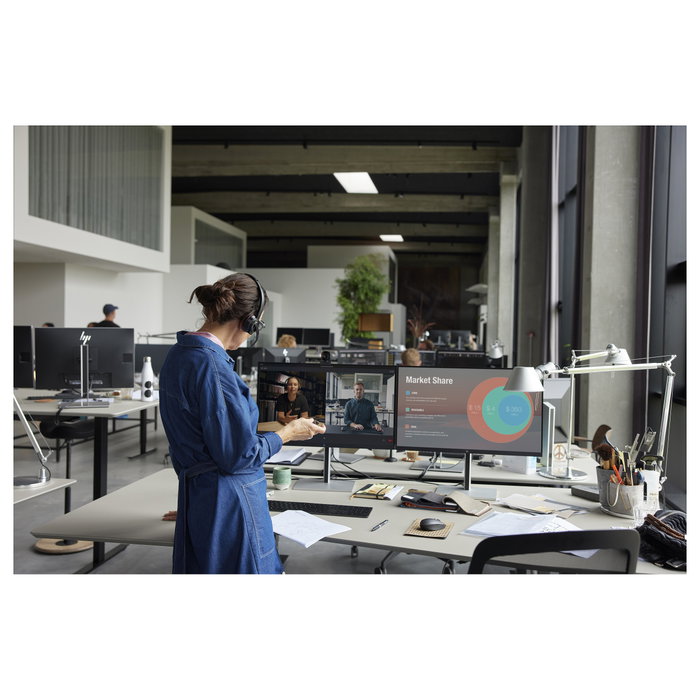 HP Poly Savi 8410 Office Auriculares Monoaurales DECT con Certificación Microsoft Teams y USB-A, Negro