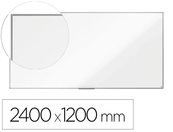 NOBO Pizarra blanca magnética de acero lacado 240x120 cm