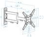 Tooq Soporte de Pared Articulado LP1345TN-B para Pantallas 13-43 Pulgadas