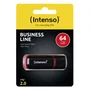 Intenso Pendrive USB 64GB USB 2.0 con Tapa - Lectura 28 MB/s, Negro y Rojo