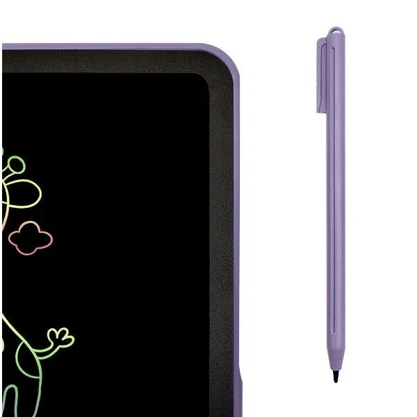 Celly KIDSBOARDPK Tablet de Escritura LCD Infantil para Dibujo, Rosa, Resistente al Agua, Multicolor, con Stylus y Botón de Borrado - Celly