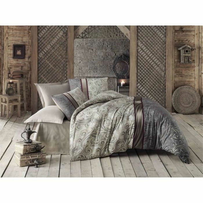 Aucune Juego de cama gris con funda nórdica y fundas de almohada Aucune Juego de cama gris con funda nórdica y fundas de almohada