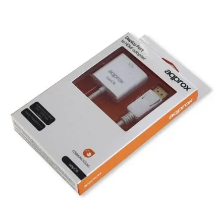 Approx Adaptador DisplayPort a HDMI, Resolución 1200p, Blanco Approx Adaptador DisplayPort a HDMI, Resolución 1200p, Blanco