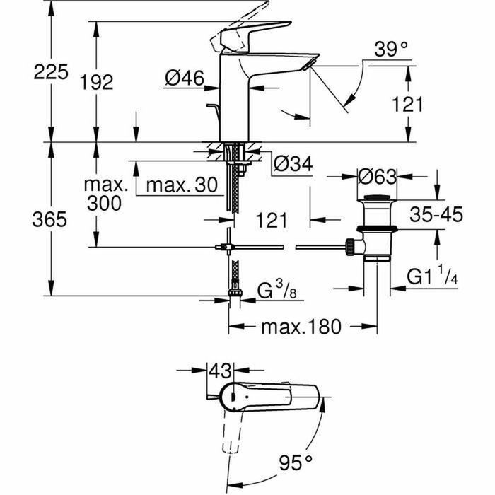 Grohe Mezclador monomando de lavabo Start Negro mate
