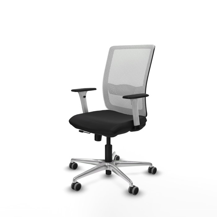 PIQUERAS Y CRESPO Silla de oficina Haches con mecanismo Sincro/Traslack, Negro y Blanco