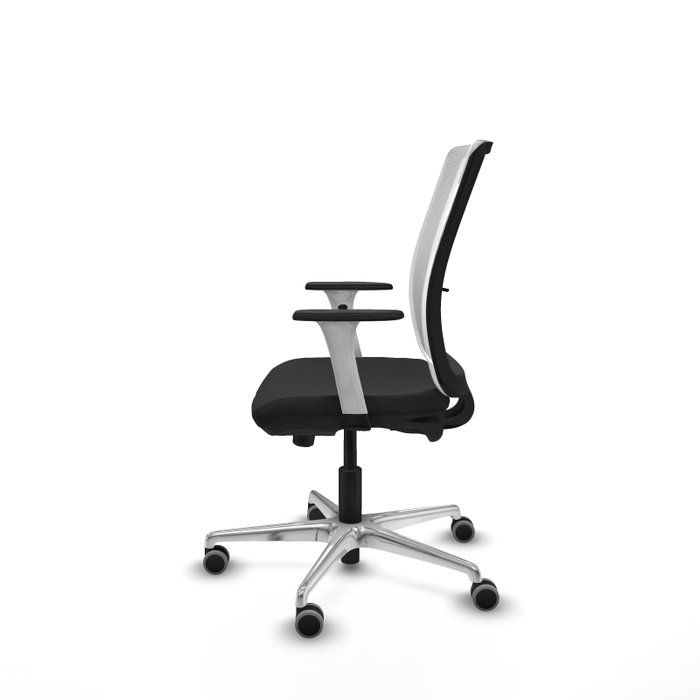 PIQUERAS Y CRESPO Silla de oficina Haches con mecanismo Sincro/Traslack, Negro y Blanco