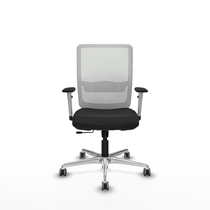 PIQUERAS Y CRESPO Silla de oficina Haches con mecanismo Sincro/Traslack, Negro y Blanco