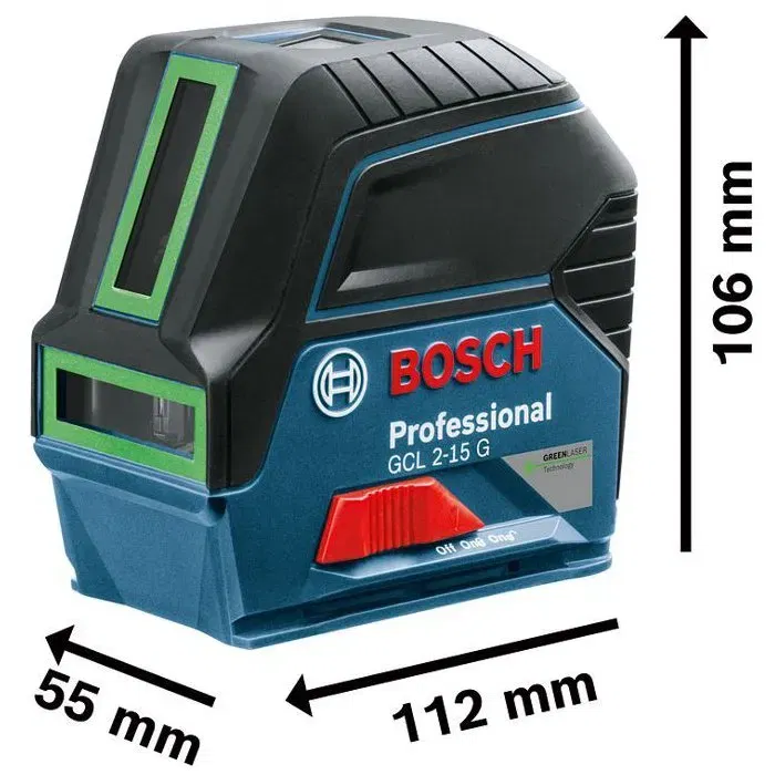 Bosch Professional Nivel Láser Combinado GCL 2-15 G Set Láser Verde 15m
