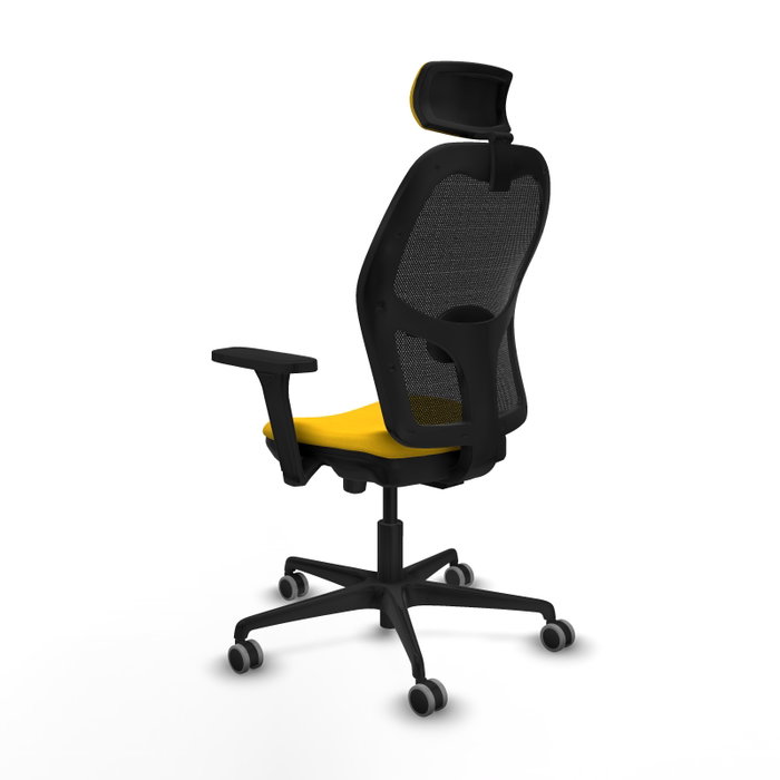 PIQUERAS Y CRESPO Silla de oficina Jorquera con mecanismo Sincro/Traslack, Amarillo/Negro
