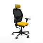 PIQUERAS Y CRESPO Silla de oficina Jorquera con mecanismo Sincro/Traslack, Amarillo/Negro