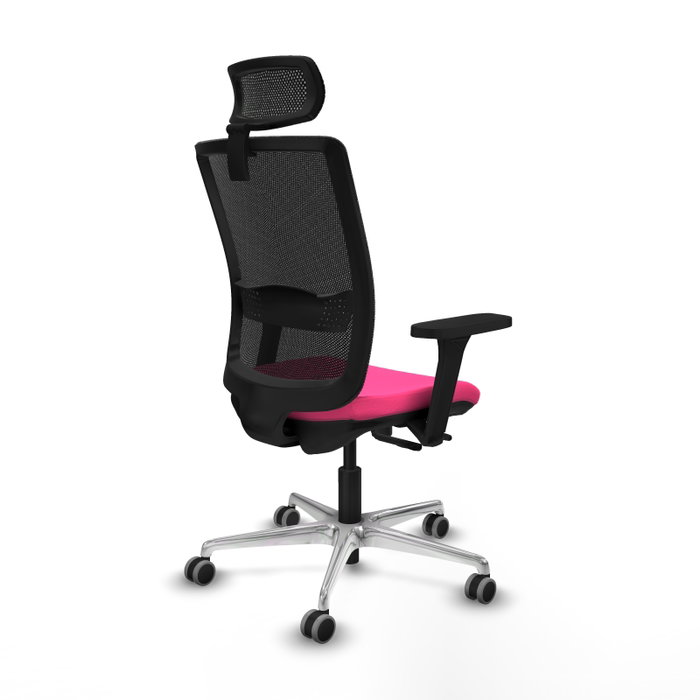 PIQUERAS Y CRESPO Silla de oficina Haches Rosa con mecanismo Sincro/Traslack