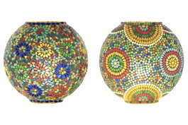 DKD Home Decor Lámpara de sobremesa de cristal Mandala