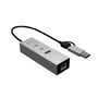 I-TEC Hub USB-C/USB-A Metal 4 en 1 con Ethernet 2.5 Gbps