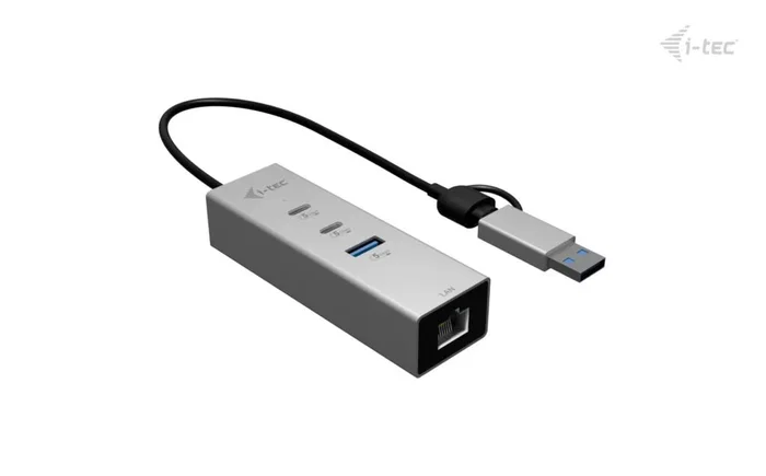 I-tec Hub USB-C/USB-A Metálico con 2x USB-C, 1x USB-A y 2,5G LAN Plata