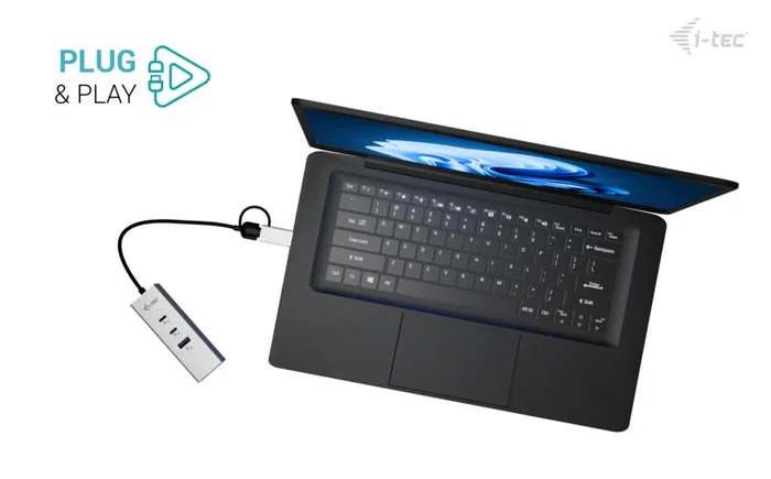 I-tec Hub USB-C/USB-A Metálico con 2x USB-C, 1x USB-A y 2,5G LAN Plata