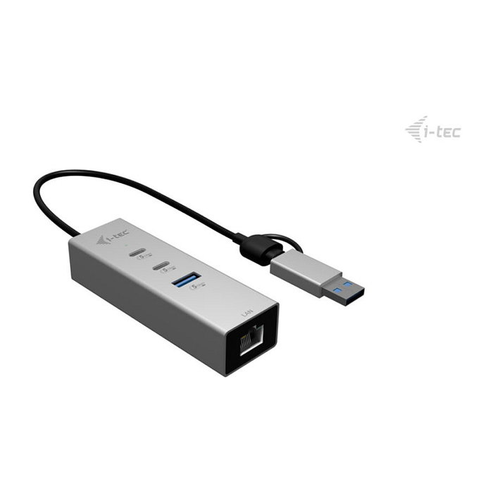 I-Tec USB-C/USB-A Metal Hub 3 2x USB-C Gen1 1x USB-A Gen1 1x 2,5 G LAN