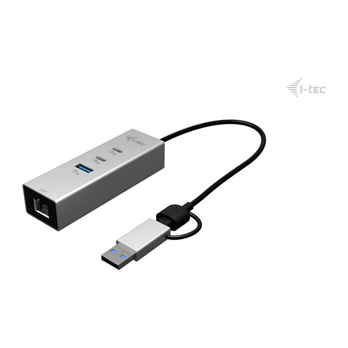 I-Tec USB-C/USB-A Metal Hub 3 2x USB-C Gen1 1x USB-A Gen1 1x 2,5 G LAN