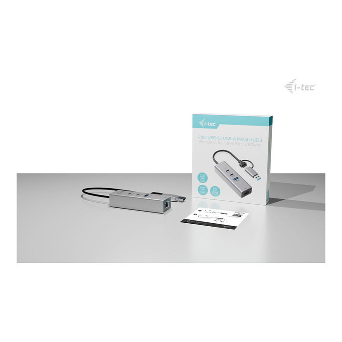 I-Tec USB-C/USB-A Metal Hub 3 2x USB-C Gen1 1x USB-A Gen1 1x 2,5 G LAN