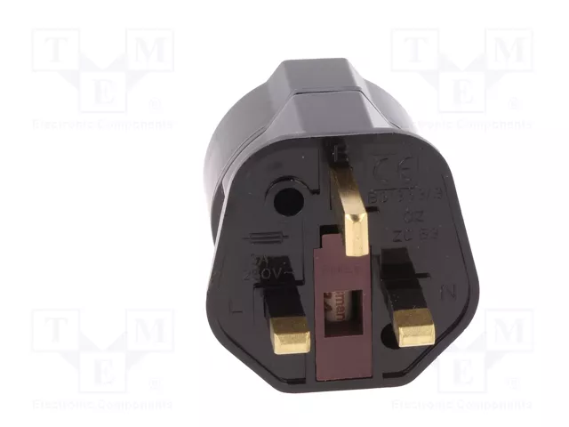 GOOBAY Adaptador de viaje con conector con toma de tierra, negro