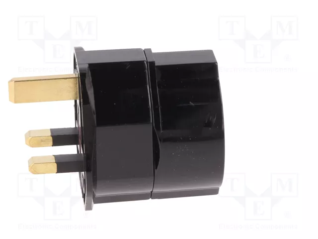 GOOBAY Adaptador de viaje con conector con toma de tierra, negro