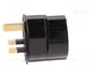 GOOBAY Adaptador de viaje con conector con toma de tierra, negro