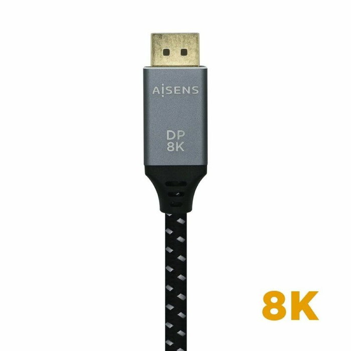 Aisens Cable DisplayPort 1.4 8K@60Hz 1.0m Gris/Negro
