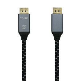 AISENS - CABLE DISPLAYPORT V1.4 8K@60HZ, DP/M-DP/M, GRIS/NEGRO, 1.0M