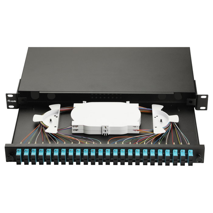 EQUIP Caja de empalme de fibra óptica 24 puertos SC-Duplex OM3 1U Negro EQUIP Caja de empalme de fibra óptica 24 puertos SC-Duplex OM3 1U Negro