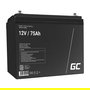 Green Cell AGM25 Batería Plomo-Ácido Sellada (VRLA), 12 V, 75 Ah, 21.3 kg, Negro, 5 Años