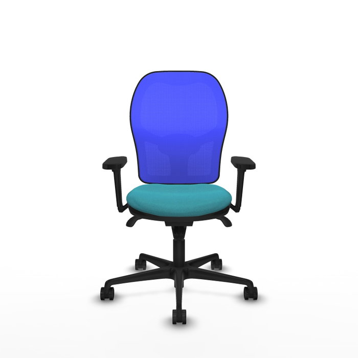 PIQUERAS Y CRESPO Silla de oficina Jorquera con mecanismo sincro, tela turquesa y malla azul PIQUERAS Y CRESPO Silla de oficina Jorquera con mecanismo sincro, tela turquesa y malla azul