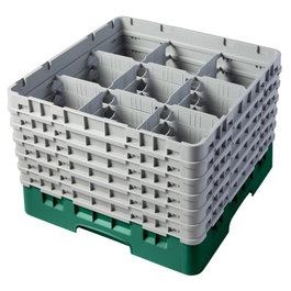 CAMBRO Cesta de lavado 9 comp. 6 alturas Verde Sherwood