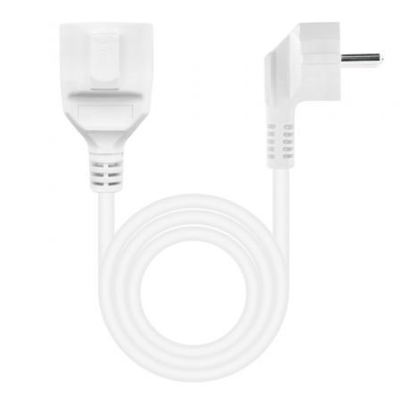 Nano Cable 10.22.0603-W Cable Alargador de Corriente Schuko Hembra a Schuko Macho, 3m, Blanco