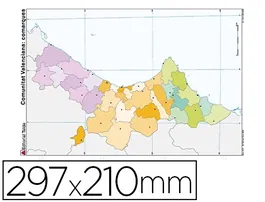 Teide Mapa Mudo Político Comunidad Valenciana Din A4