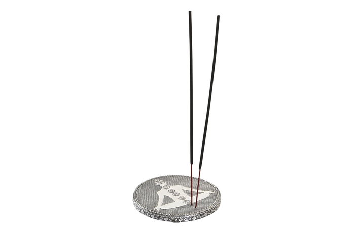 DKD Home Decor Soporte Incienso Madera y Aluminio Chakras Plateado DKD Home Decor Soporte Incienso Madera y Aluminio Chakras Plateado