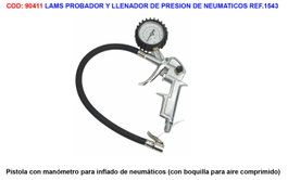 LAMS Pistola inflador con manómetro para compresor REF.1543