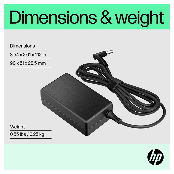HP Adaptador de CA inteligente 65 W con conector de 4,5 mm y dongle de conversión