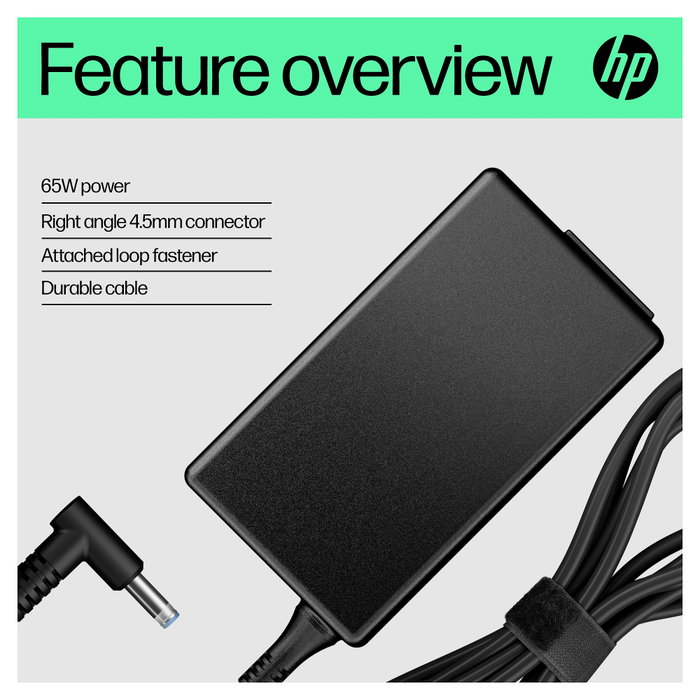 HP Adaptador de CA inteligente 65 W con conector de 4,5 mm y dongle de conversión