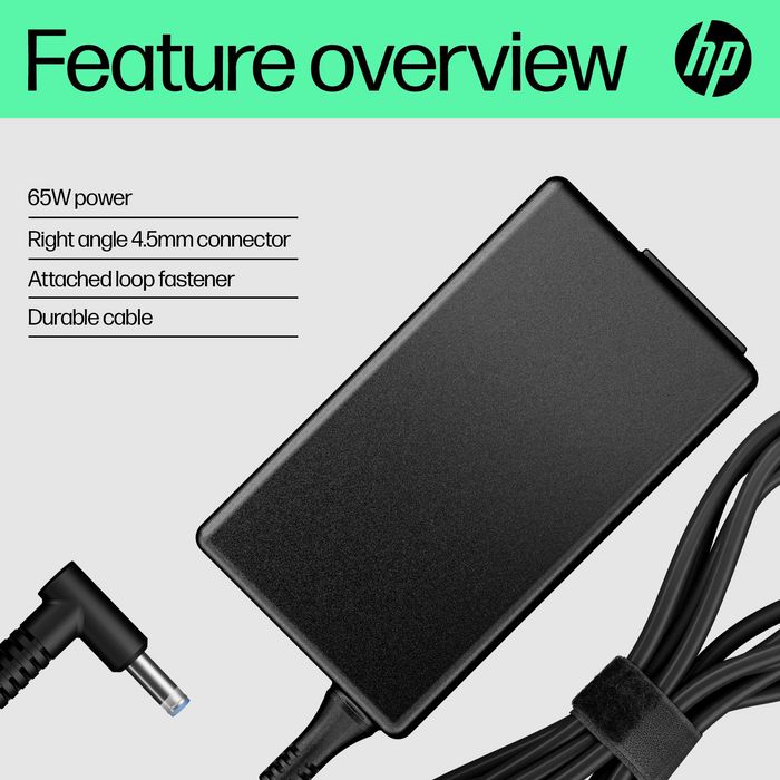 HP Adaptador de CA inteligente 65 W con conector de 4,5 mm
