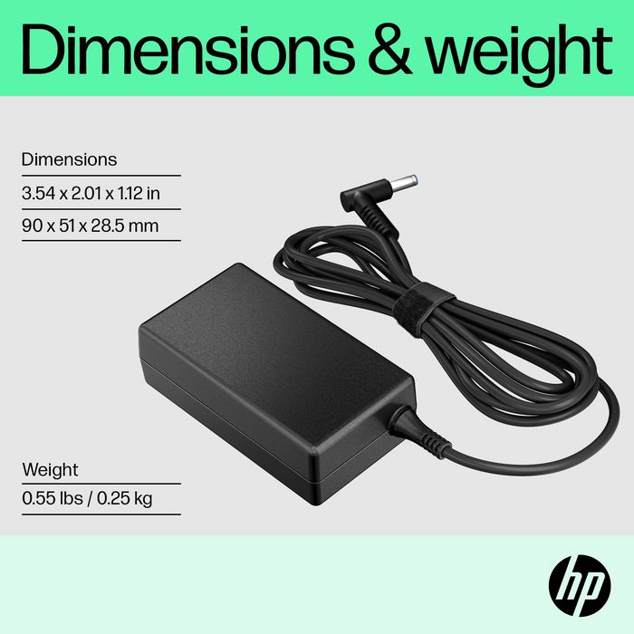 HP Adaptador de CA inteligente 65 W con conector de 4,5 mm