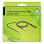 Navilock Cable de Seguridad Dual para Notebook con Llave para Kensington Slot 3 x 7 mm y Nano Slot 2,5 x 6 mm