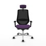 PIQUERAS Y CRESPO Silla de oficina Mardos con mecanismo Sincro/Traslack, Morado y Negro